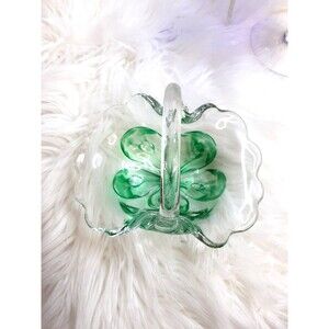 Handmade Murano style  Signed Art glass dish